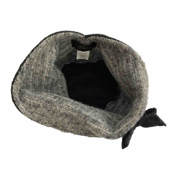 La Fenice Florence Italy Wool Blend Scrunchy Cloche Hat Bow Gray Made in Italy - Picture 6 of 7